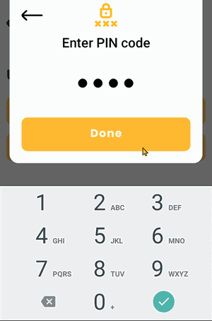 The bt505's PIN entry keypad. The bt505's PIN entry keypad.